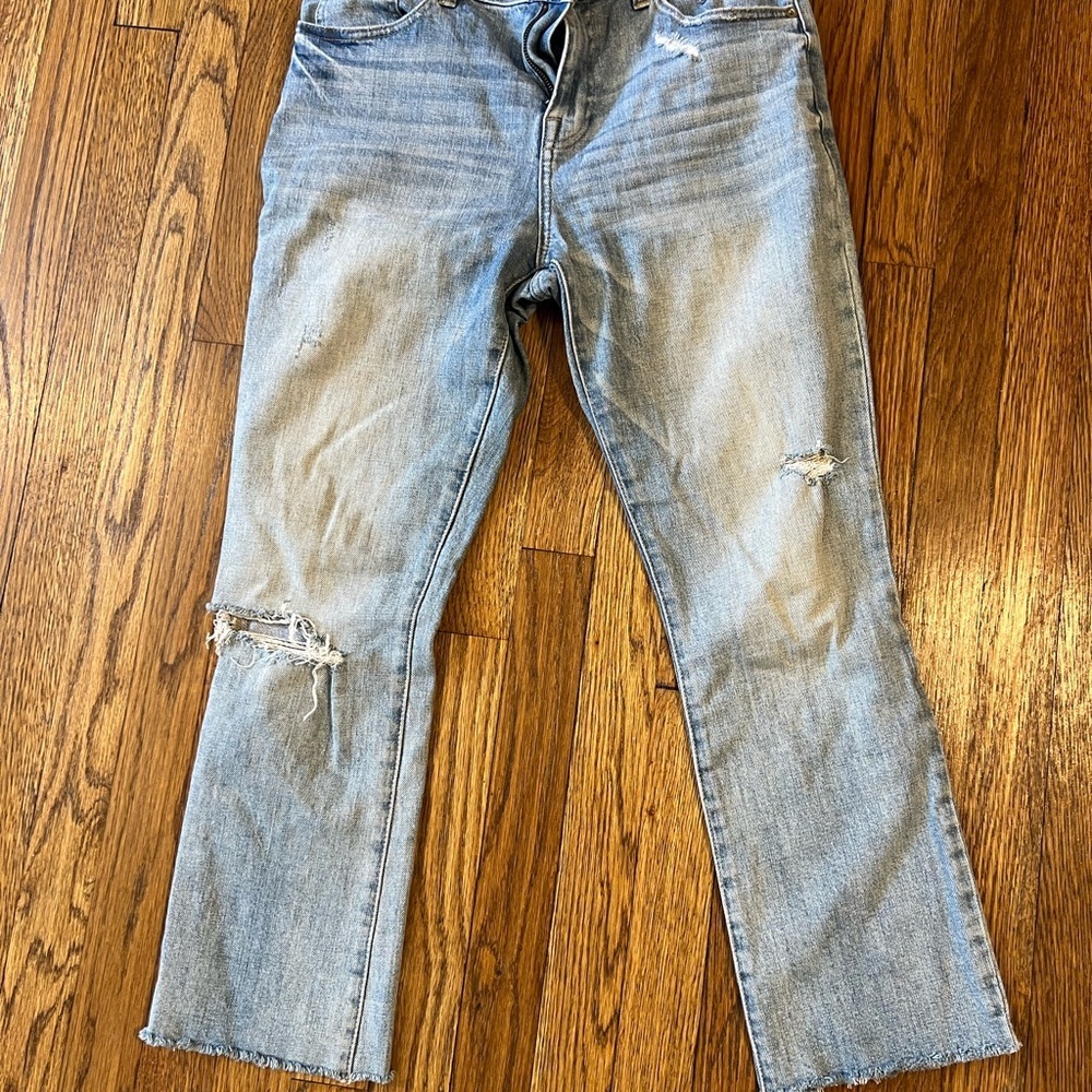 Pistola Blue Straight Leg Distressed Jeans